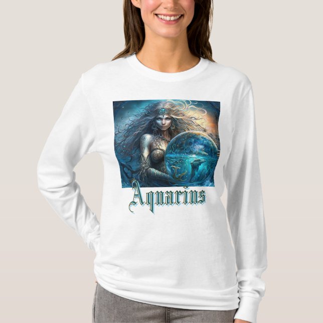 Aquarius Zodiac Sign T-Shirt (Front)