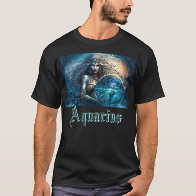 Aquarius Zodiac Sign T-Shirt (Front)