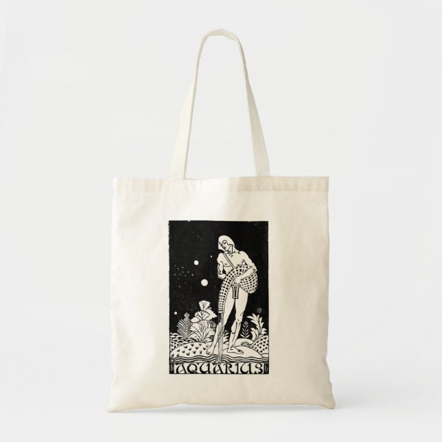 Aquarius Zodiac Sign Tote Bag (Front)