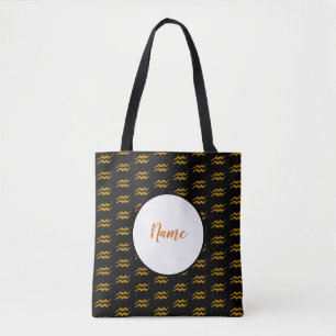 Aquarius Zodiac Sign Tote Bag