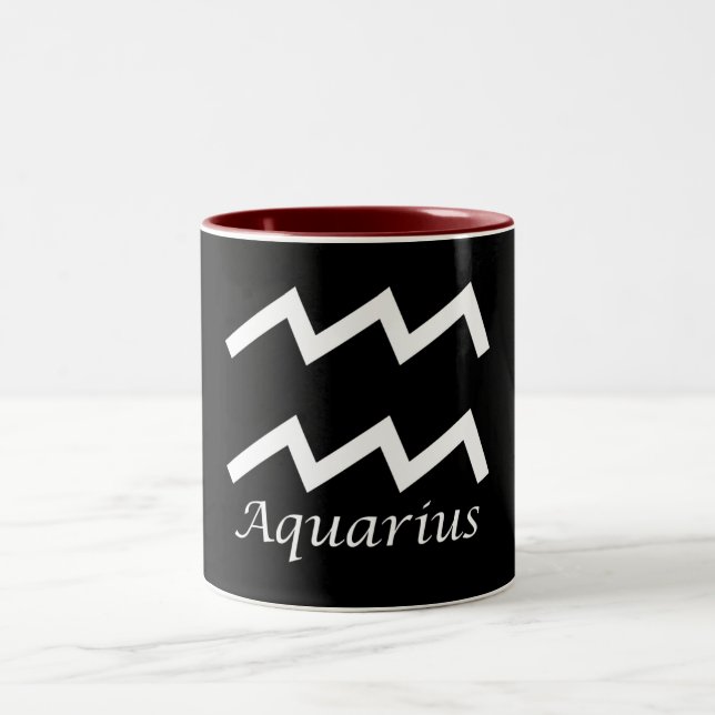 ‘Aquarius’ Zodiac Sign Two-Tone Coffee Mug (Center)