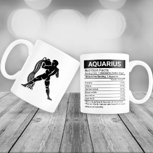 Aquarius Zodiac Sign with Nutrition Facts, Large Coffee Mug