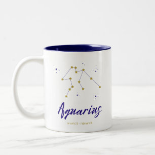 Aquarius Zodiac Star Constellation Horoscope Sign Two-Tone Coffee Mug