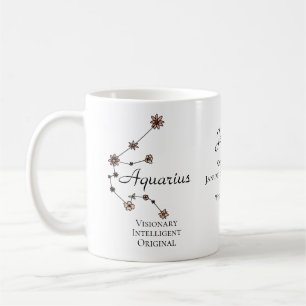 Aquarius Zodiac Star Sign Flower Constellation  Coffee Mug