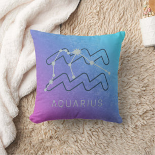 Aquarius Zodiac Star Sign Horoscope Constellation Cushion