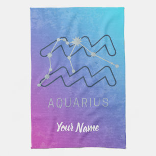 Aquarius Zodiac Star Sign Horoscope Constellation Tea Towel