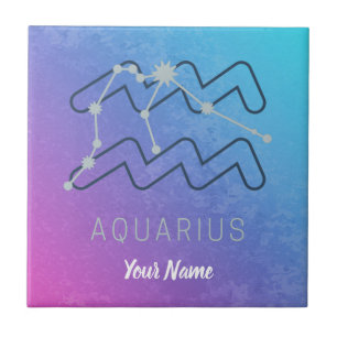 Aquarius Zodiac Star Sign Horoscope Constellation Tile