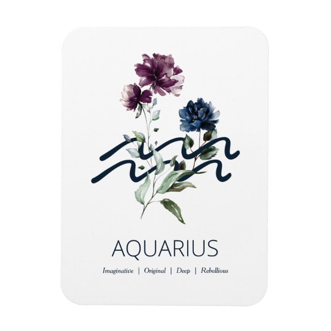 Aquarius Zodiac Star Sign Magnet (Vertical)