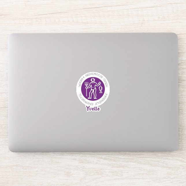 Aquarius Zodiac Star Sign Traits Purple Sticker (Computer)