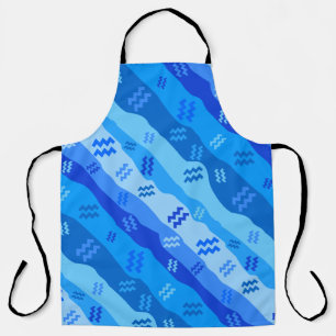 Aquarius Zodiac Stripes Apron