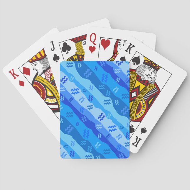 Aquarius Zodiac Stripes Playing Cards (Back)