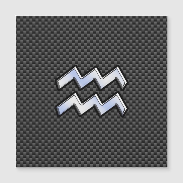 Aquarius Zodiac Symbol Carbon Fibre Decor (Front)