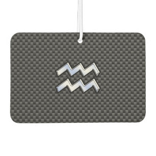 Aquarius Zodiac Symbol Carbon Fibre Decor Car Air Freshener