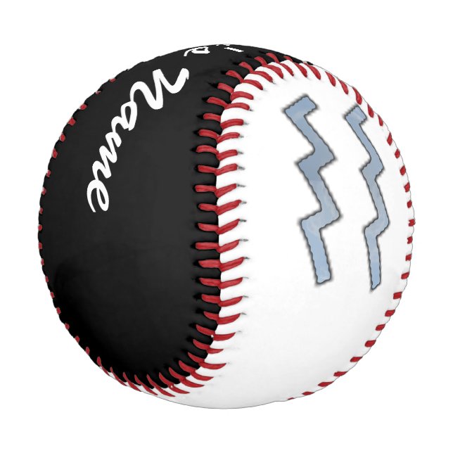 Aquarius Zodiac Symbol Element by Kenneth Yoncich Baseball (Angled)