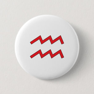 Aquarius, Zodiac symbol, horoscope 6 Cm Round Badge