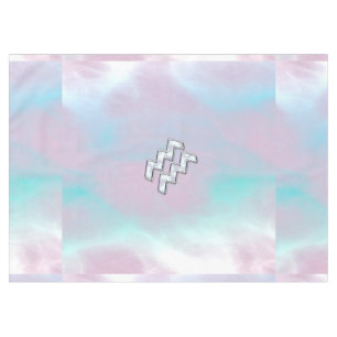 Aquarius Zodiac Symbol Mother of Pearl Nacre Style Tablecloth