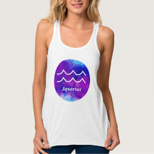 Aquarius Zodiac Symbol Space Nebula Singlet