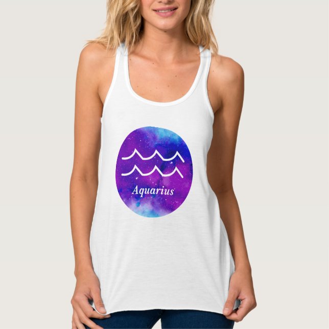 Aquarius Zodiac Symbol Space Nebula Singlet (Front)
