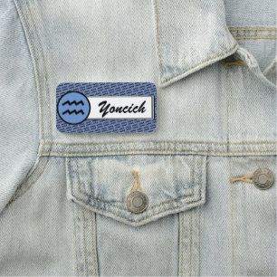 Aquarius Zodiac Symbol Standard by K Yoncich Name Tag