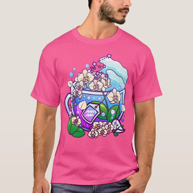 Aquarius Zodiac Teacup T-Shirt (Front)