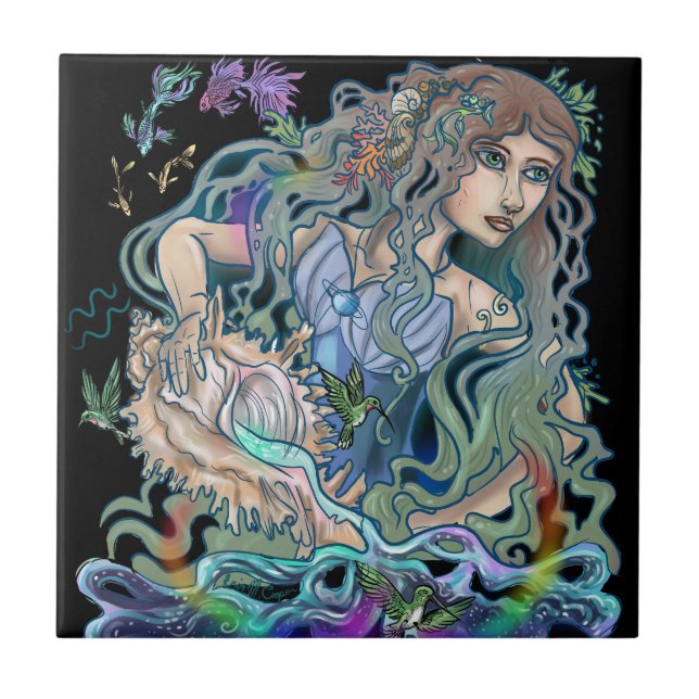 Aquarius Zodiac Tile (Front)