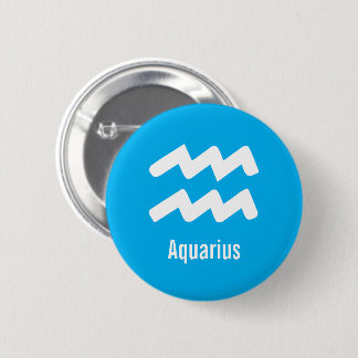 Aquarius Zodiac Traits Minimal Astrology 6 Cm Round Badge