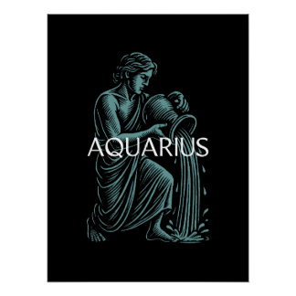Aquarius Zodiac – Vintage Water Bearer Poster