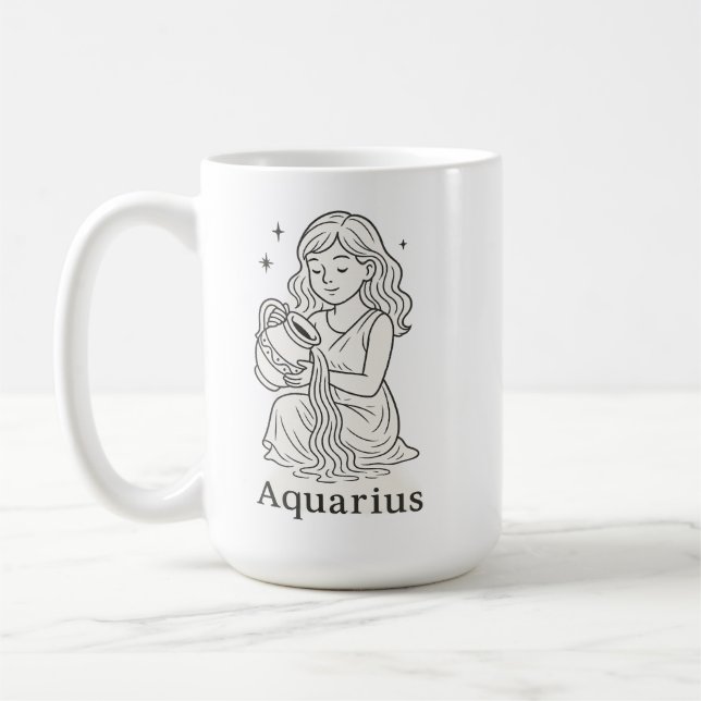 Aquarius Zodiac Woman  Coffee Mug (Left)