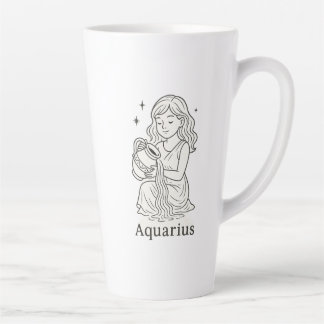 Aquarius Zodiac Woman  Latte Mug