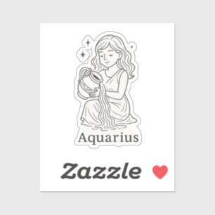 Aquarius Zodiac Woman Sticker