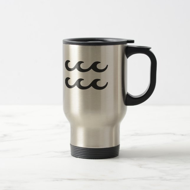 AQUARIUS, ZODIACAL SIGN TRAVEL MUG (Right)