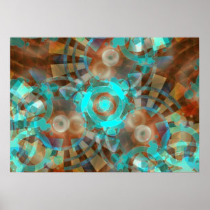 AquaRustia Abstract Poster
