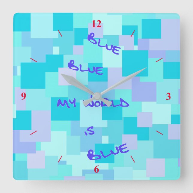 Aquasquare Cubed Square Wall Clock (Front)