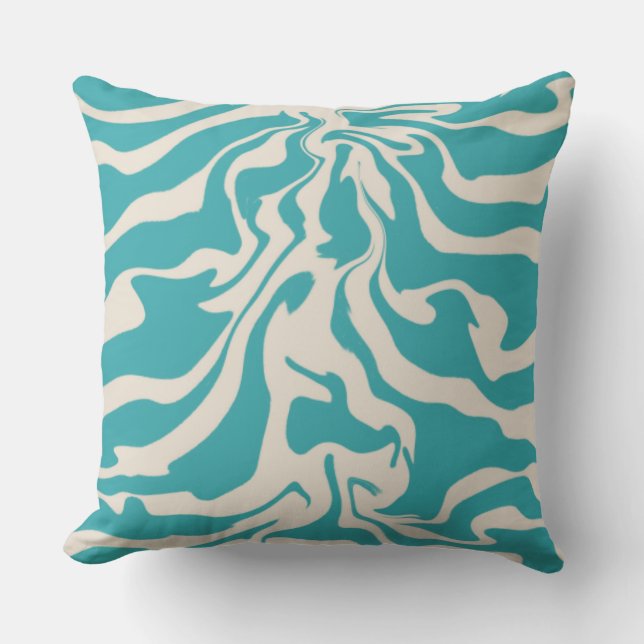 Aquatic Abstract Cushion (Front)