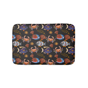 Aquatic animals pattern   ocean underwater life 11 bath mat