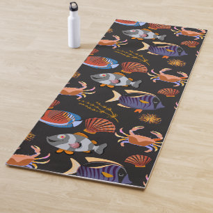 Aquatic animals pattern ocean underwater life 11 yoga mat