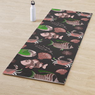 Aquatic animals pattern   ocean underwater life 12 yoga mat