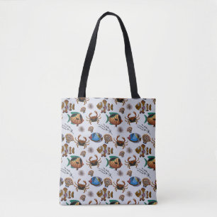 Aquatic animals pattern ocean underwater life 14 tote bag
