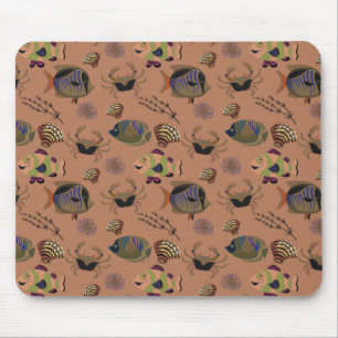 Aquatic animals pattern   ocean underwater life 15 mouse pad