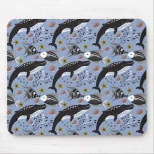Aquatic animals pattern ocean underwater life 19 mouse pad