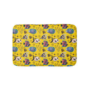 Aquatic animals pattern   ocean underwater life 1 bath mat