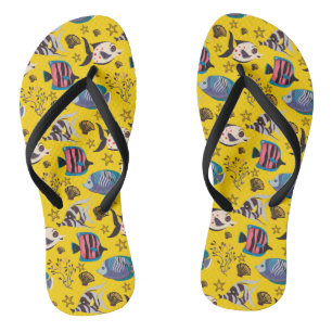 Aquatic animals pattern ocean underwater life 1 jandals