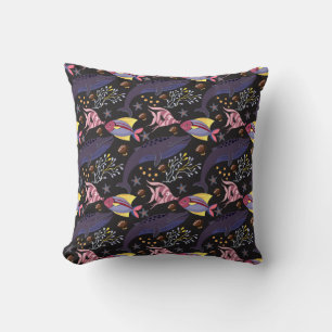 Aquatic animals pattern ocean underwater life 21 cushion
