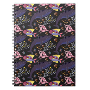 Aquatic animals pattern   ocean underwater life 21 notebook