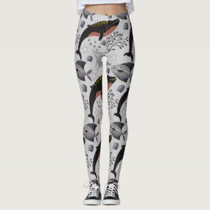 Aquatic animals pattern   ocean underwater life 22 leggings