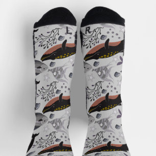 Aquatic animals pattern   ocean underwater life 22 socks