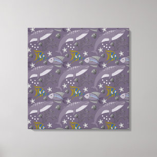 Aquatic animals pattern   ocean underwater life 24 canvas print