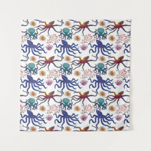 Aquatic animals pattern   ocean underwater life 27 tapestry