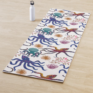 Aquatic animals pattern ocean underwater life 27 yoga mat