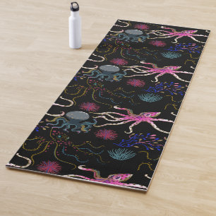 Aquatic animals pattern   ocean underwater life 28 yoga mat